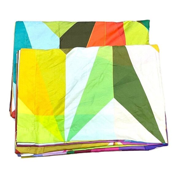 Geometric Quilt Curtain Rainbow Kaleidoscope 84x 28 Crafts Fabric Made In Turkey - Picture 1 of 7